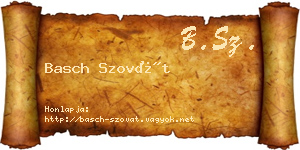 Basch Szovát névjegykártya